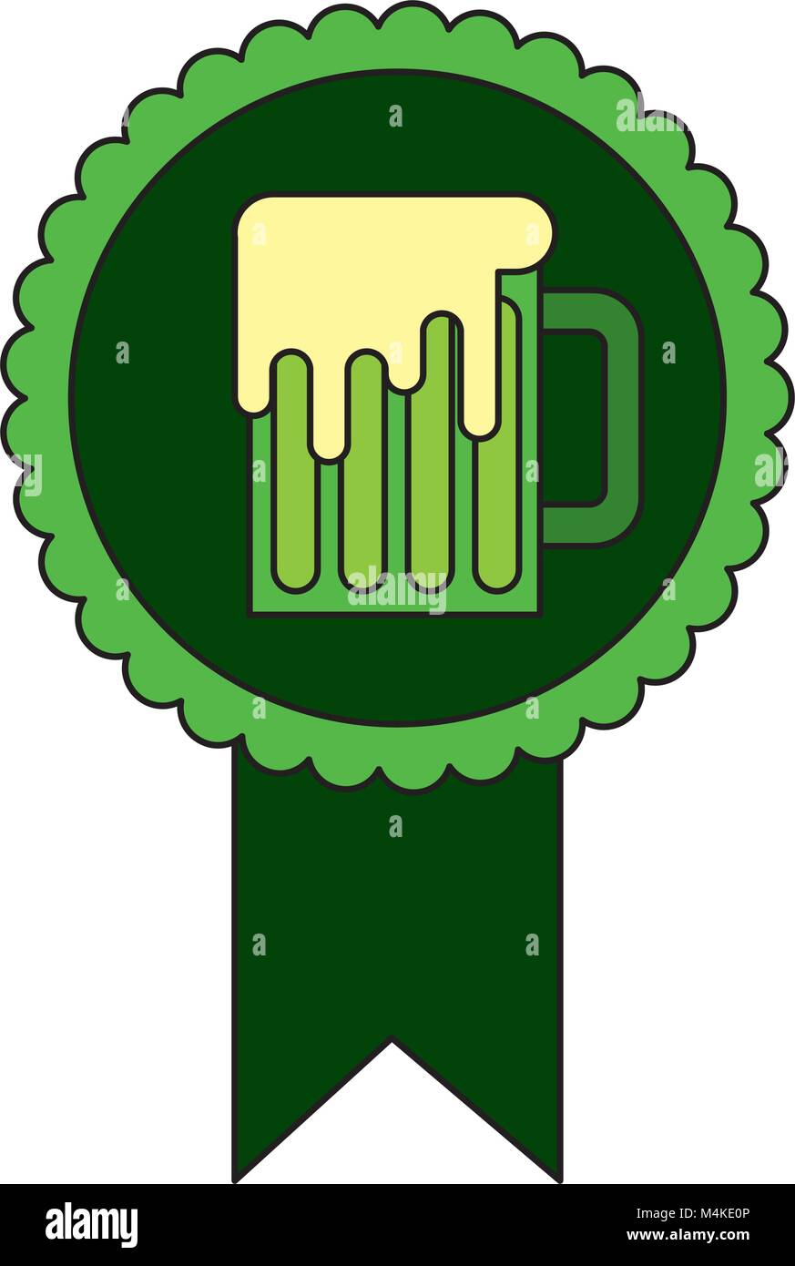 rosette badge with beer glass foamy drink Stock Vector Image & Art - Alamy
