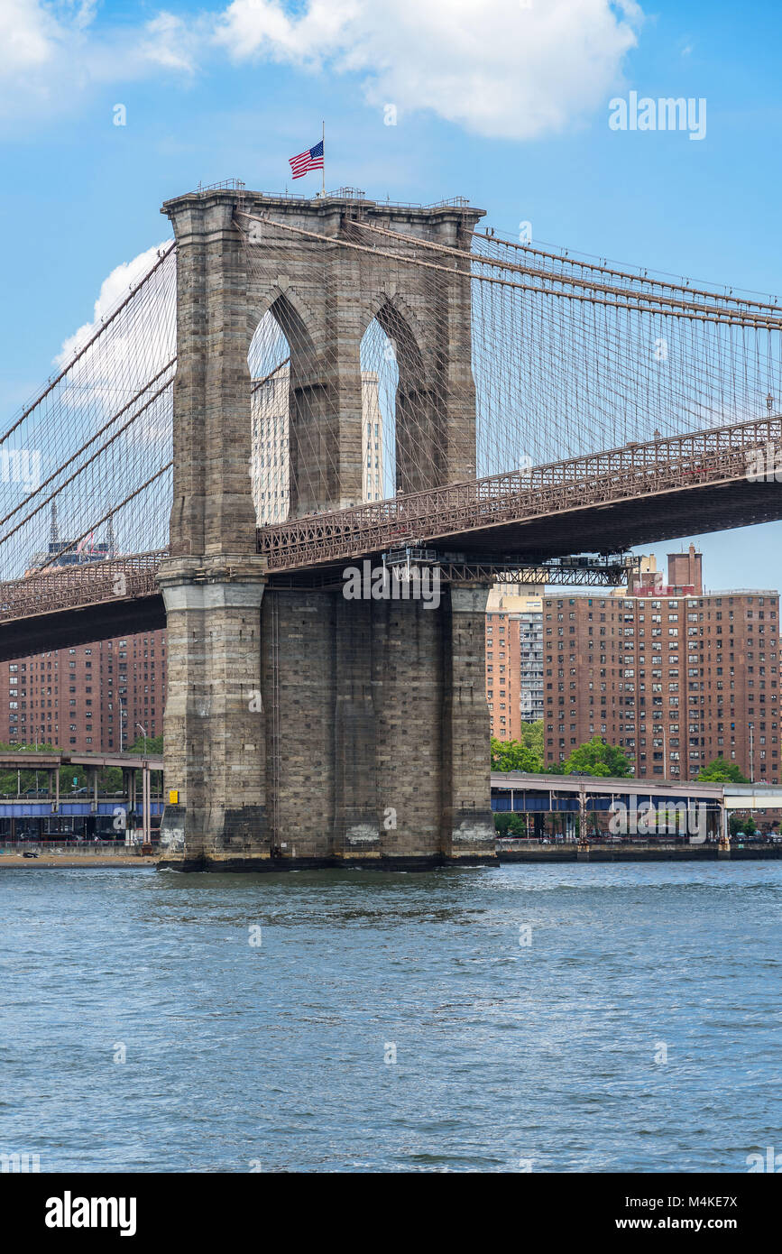Brooklyn Bridge, one of the oldest roadway bridges, that connect