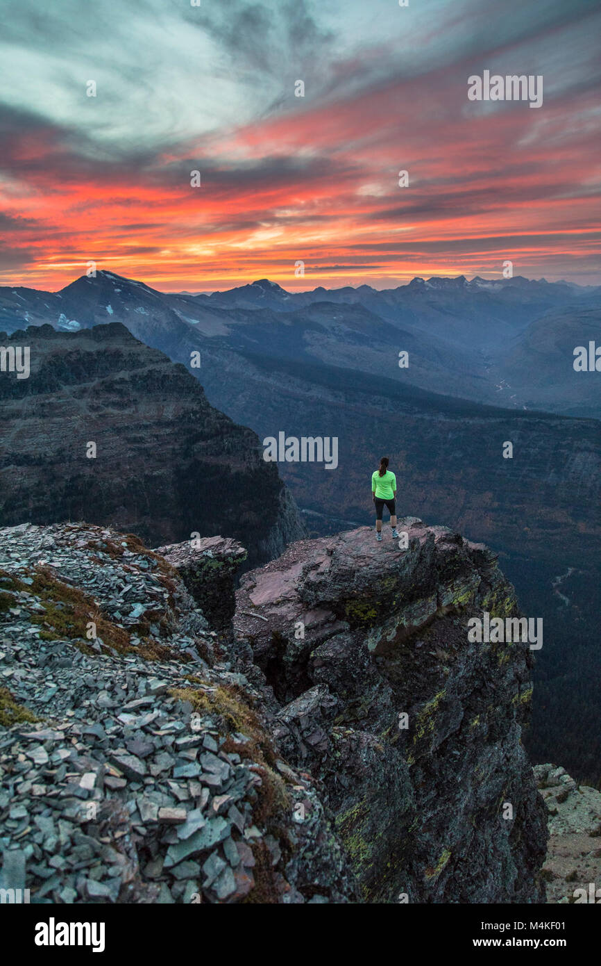 Alpine Sunset from Oberlin Portrait. Stock Photo