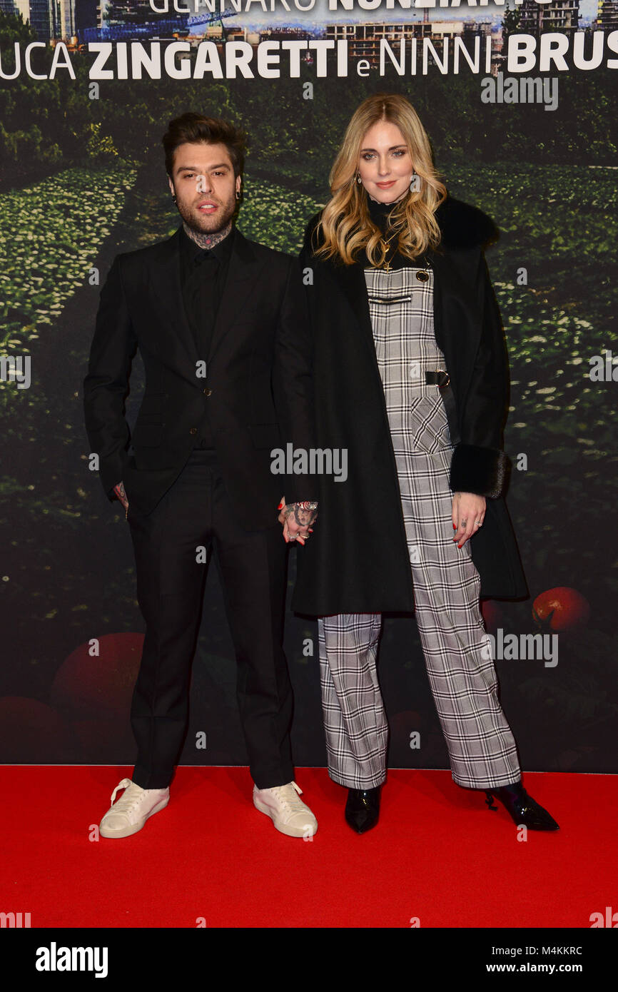 'Il Vegetale' film premiere - Arrivals Featuring: Fedez, Chiara ...