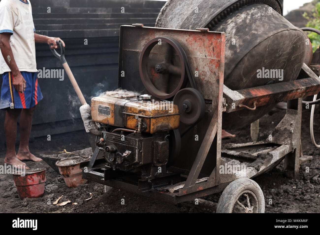 cement mixer at a construction site Stock Photo Alamy