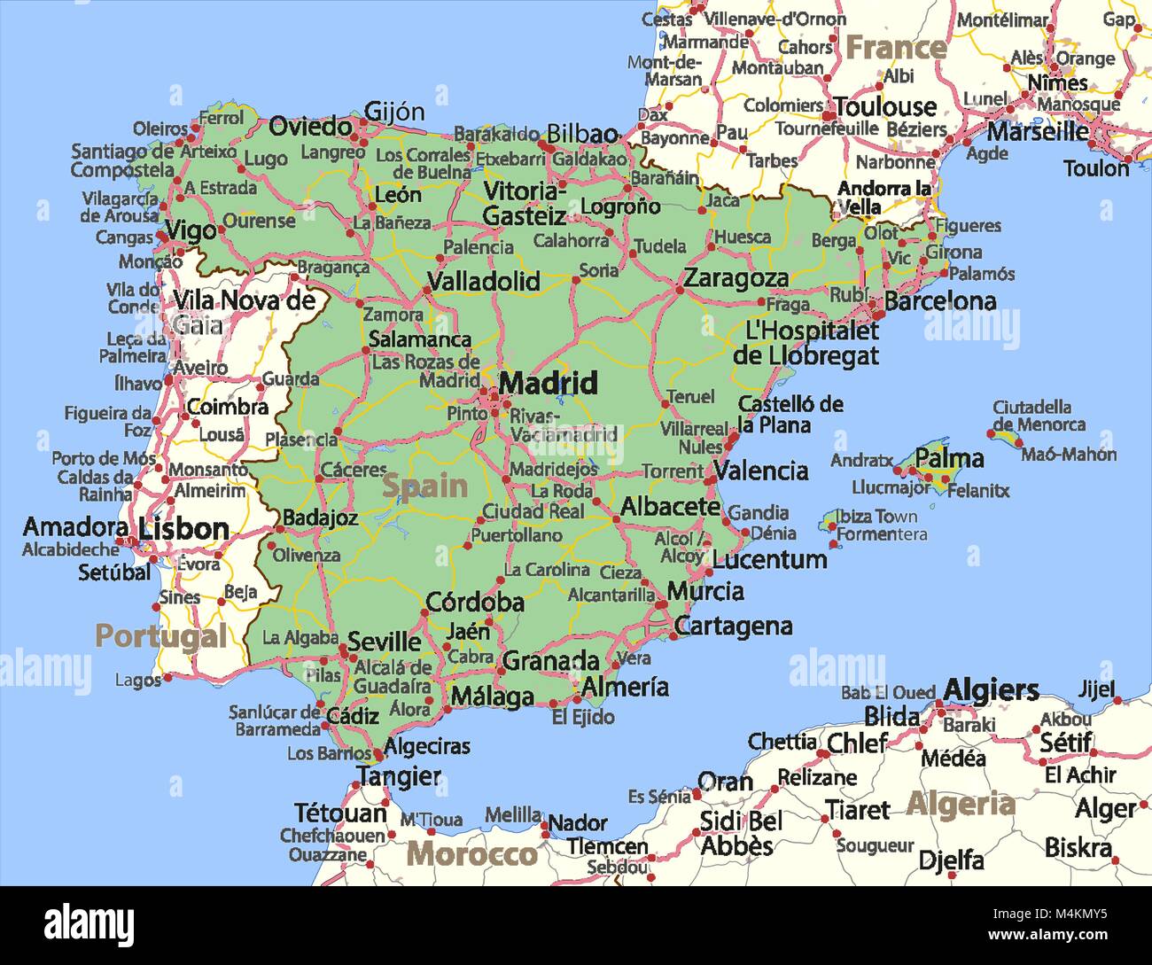 Political Map Of Spain In English Political Map Of Spain In English