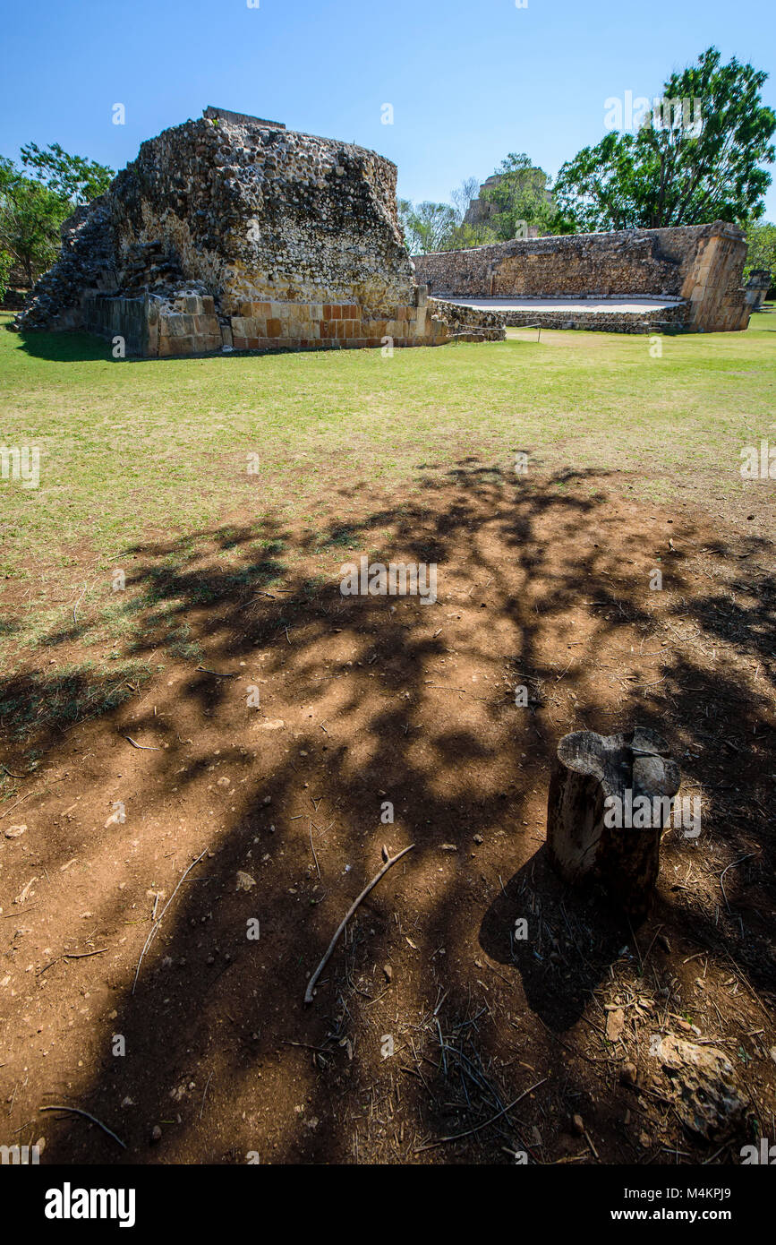Ball game court in the prehispanic Mayan city of Uxmal Archaeological