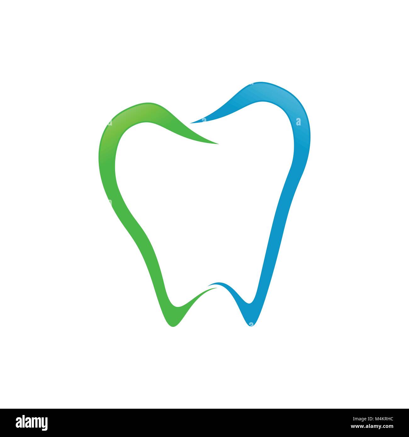 Abstract Dental Tooth Line Art Vector Symbol Graphic Logo Design Stock Vector