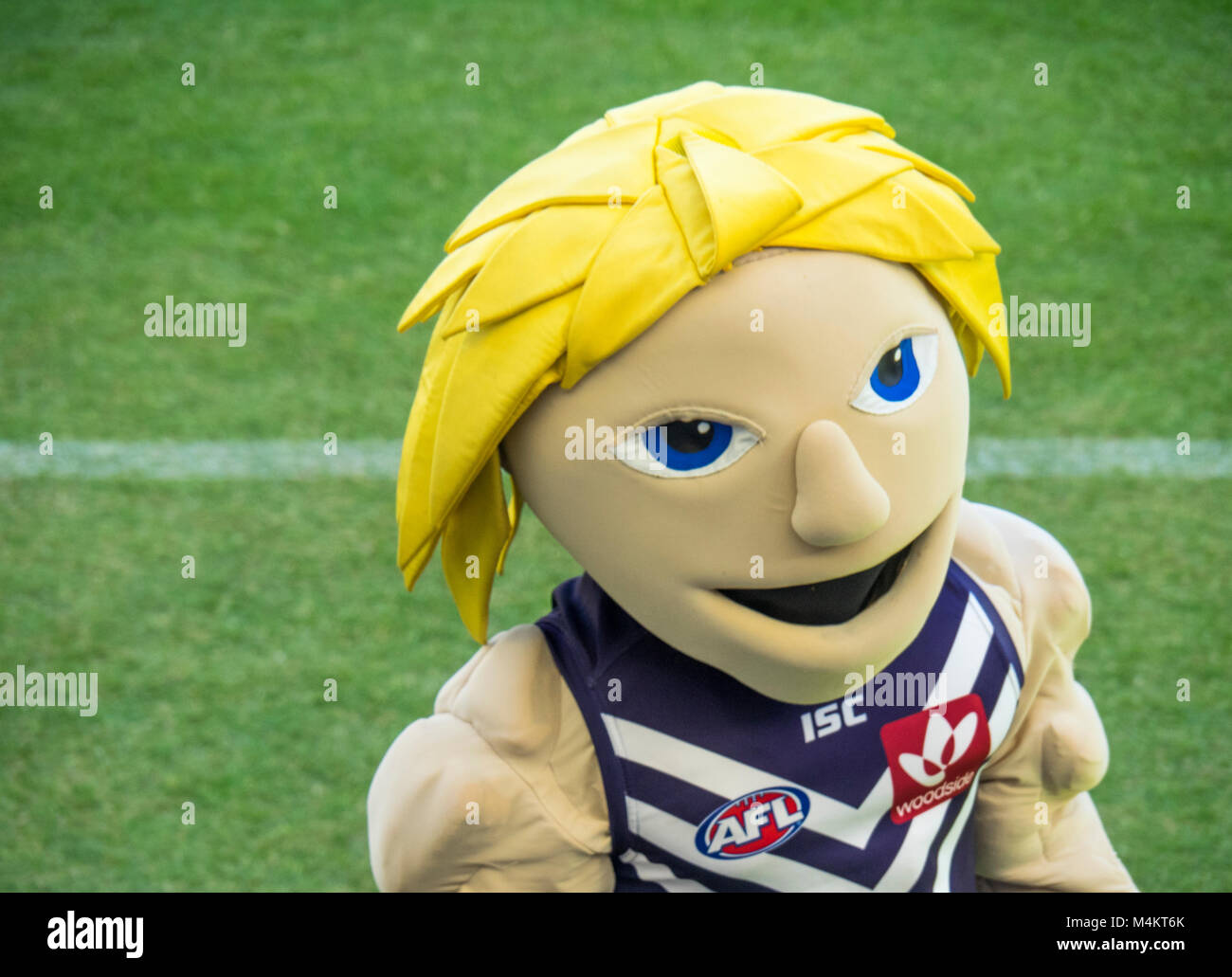 Afl Fremantle Football Club Women S Team Mascot In Front Of A Record Stock Photo Alamy