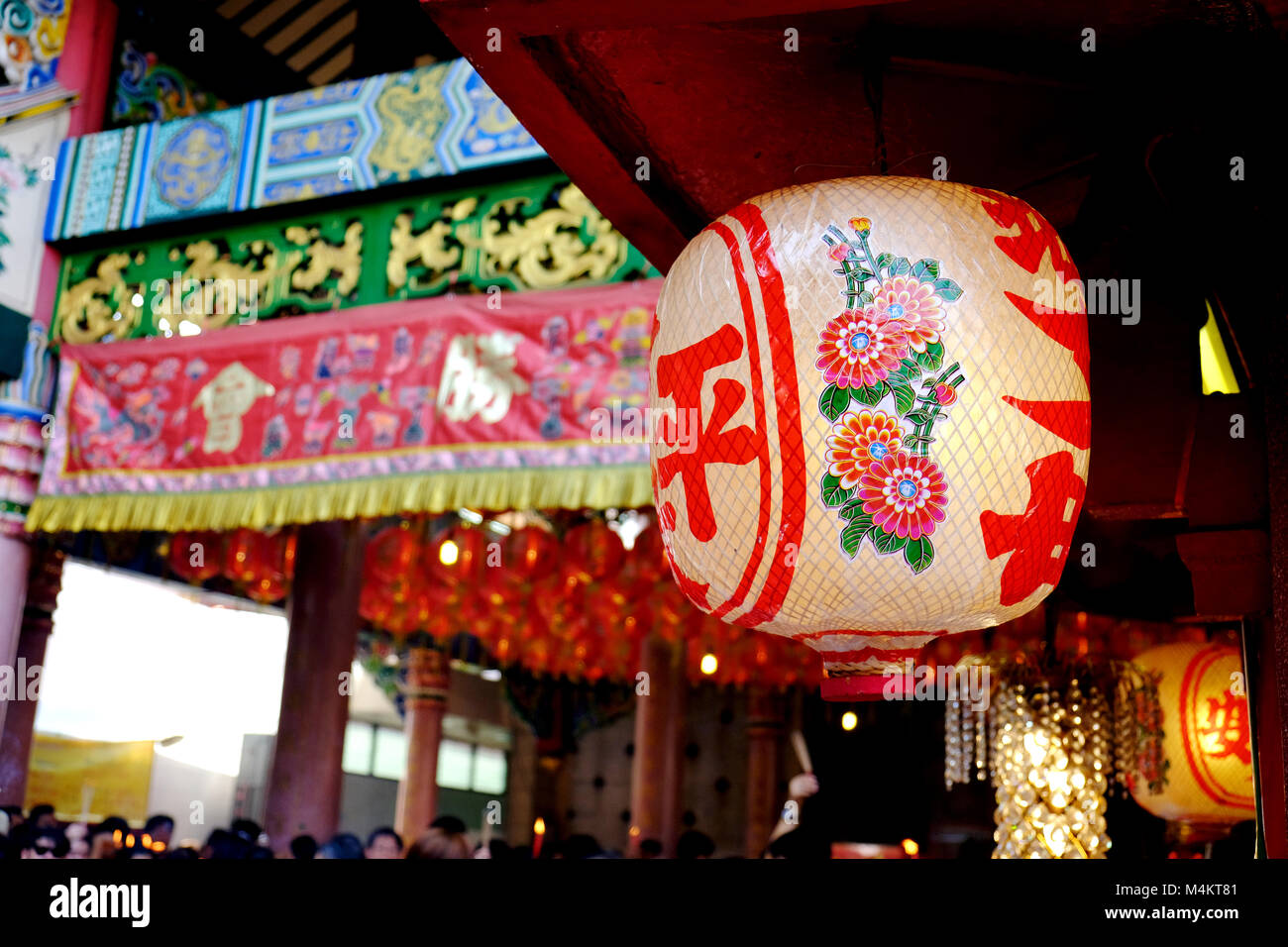 Chinese lamp in temple in Chinese New Year Stock Photo Alamy