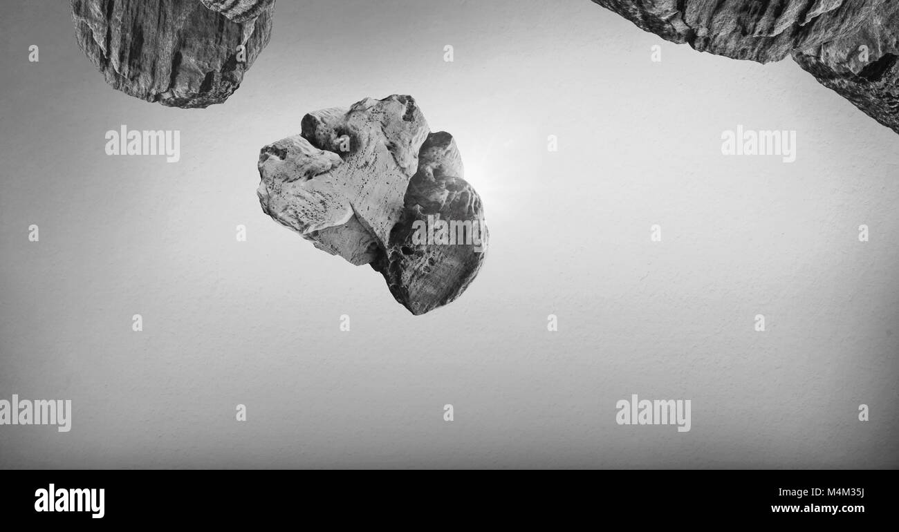 Suspended Rocks Suspended for Black and White Stock Photos & Images - Alamy