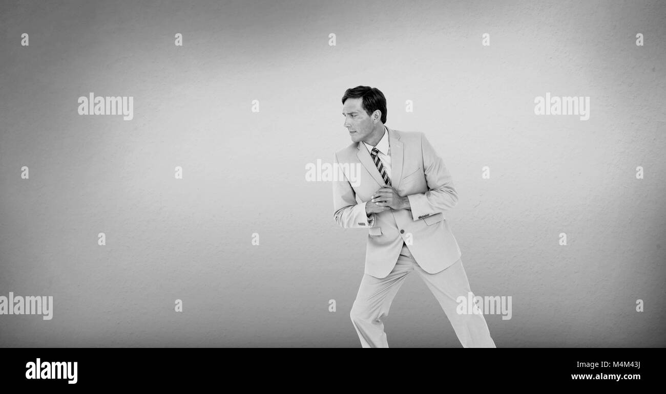 Businessman leaning to the left Stock Photo Alamy