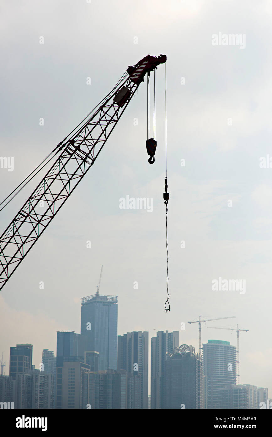 Construction of modern buildings on a construction site in Guangzhou metropolis Stock Photo