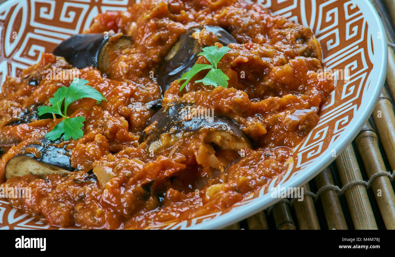 Eggplant gravy . Brinjal Curry Stock Photo Alamy