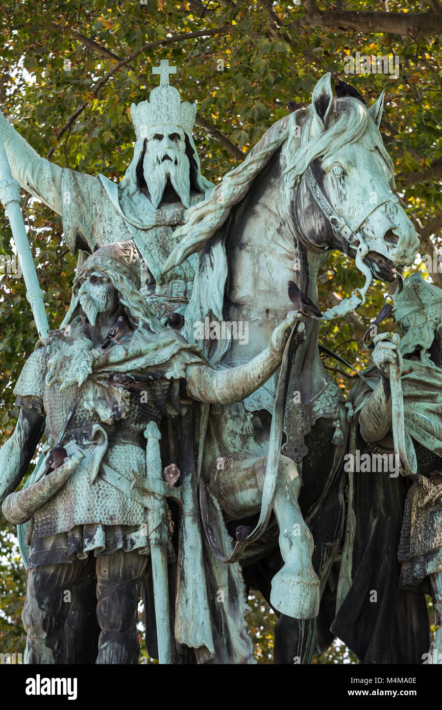 Charlemagne Statue Notre Dame Cathedral Paris High Resolution Stock ...