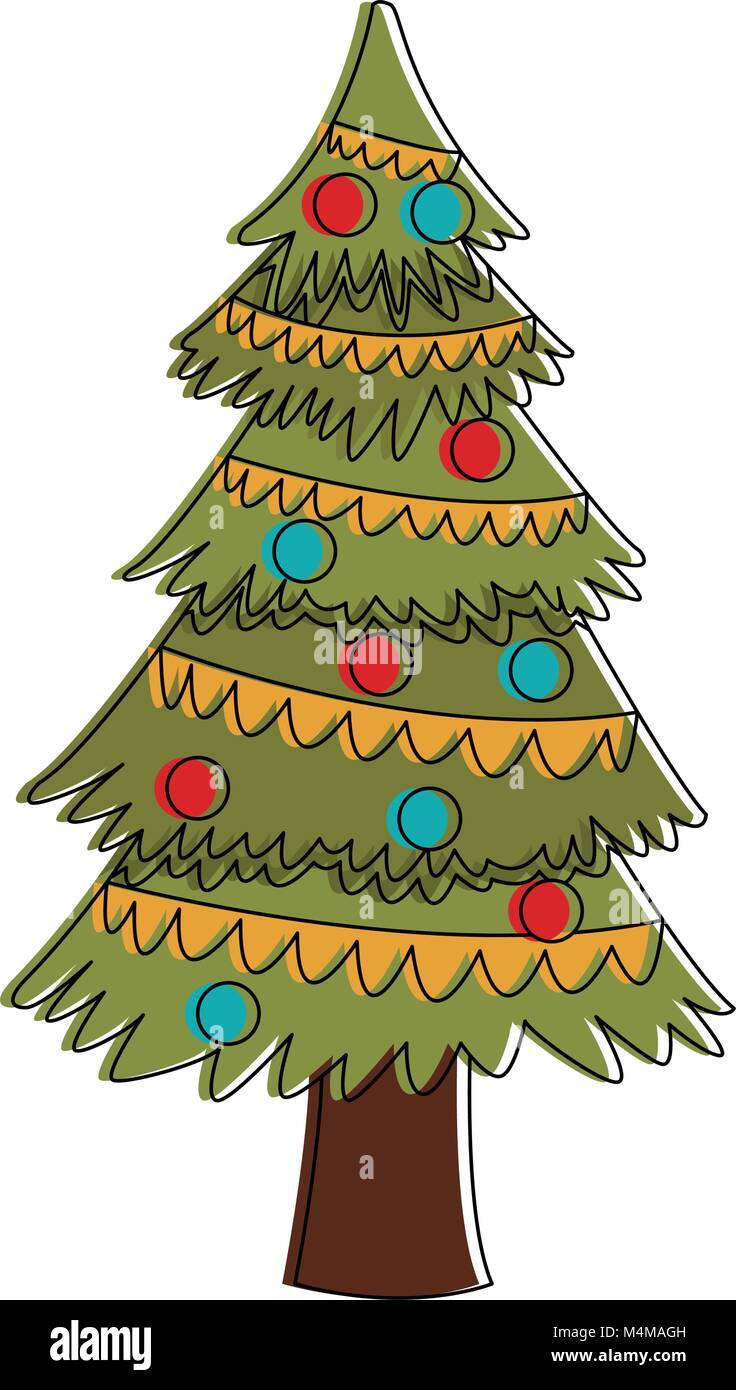 Christmas tree cartoon Stock Vector