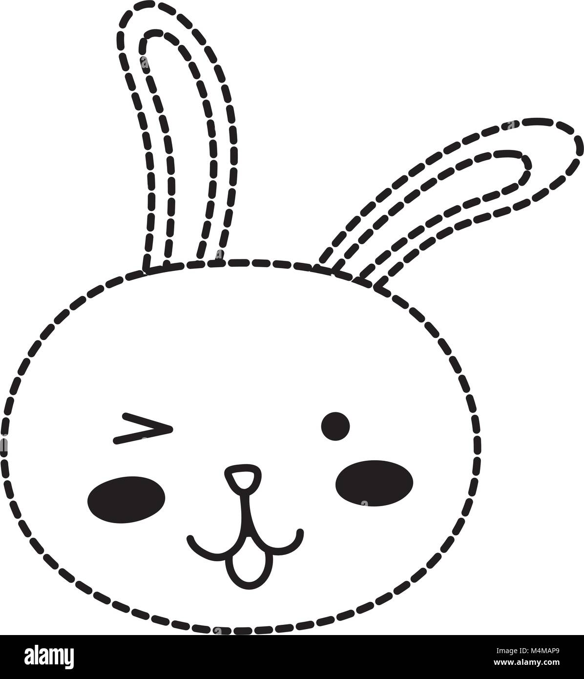 dotted shape funny rabbit head animal cartoon Stock Vector Image & Art ...