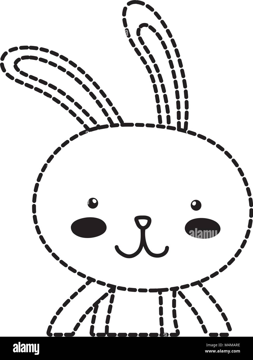 dotted shape happy rabbit animal with facial expression Stock Vector ...