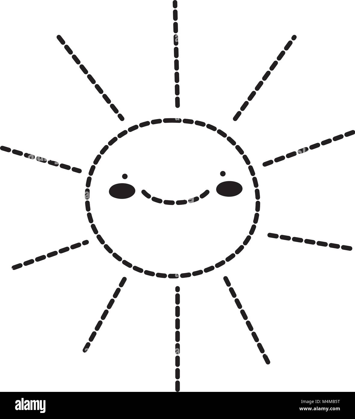 dotted shape happy sun nature weather kawaii Stock Vector Image & Art