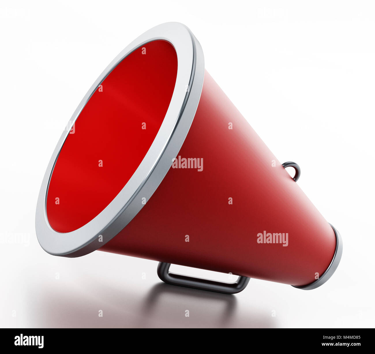 Orange megaphone with RSS text isolated on white background. 3D