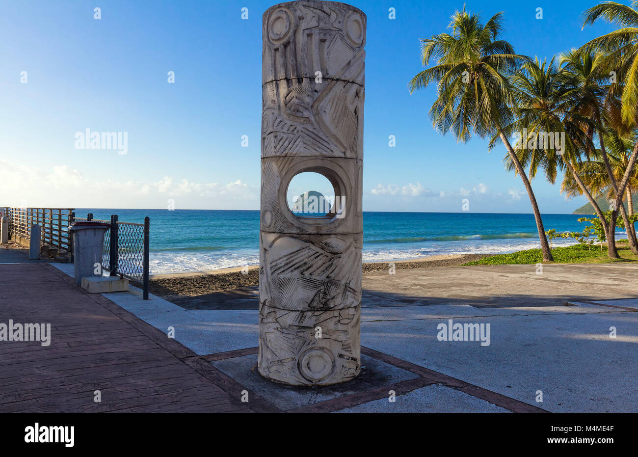 The Diamond rock in Martinique island, French West Indies. Stock Photo