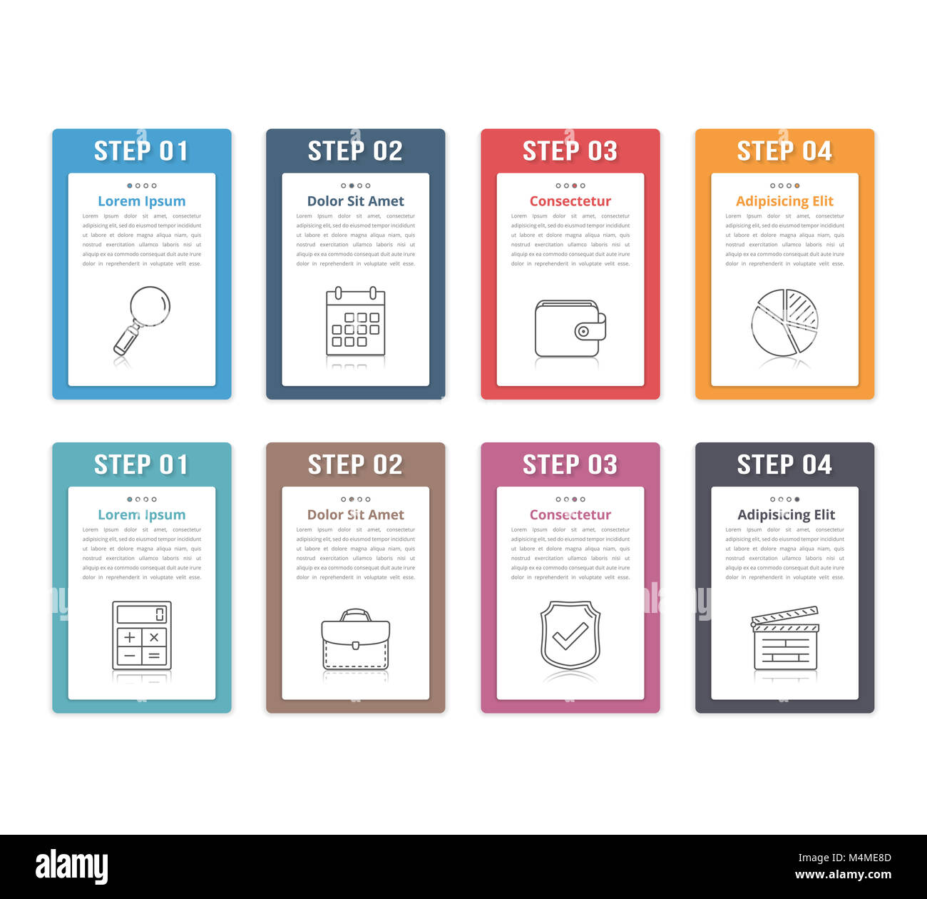 Set of infographic elements with numbers, line icons and place for your ...