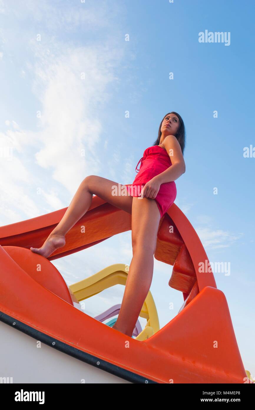 Pretty Teen Girl Skimpy Clothing Tease Teasing Teaser Stock Photo Alamy