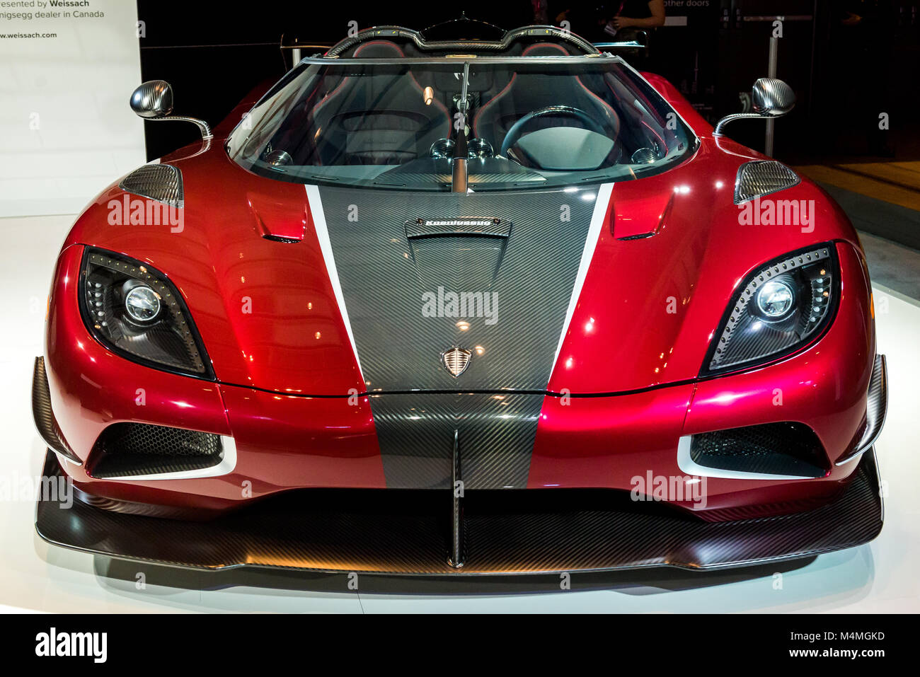 Toronto, Canada. 15th Feb, 2018. Presentation of Koenigsegg Agera RS sport car during Media Preview Day at the 2018 Canadian International AutoShow (Feb. 16-25) Metro Toronto Convention Center. Credit: Anatoliy Chekrasov/Pacific Press/Alamy Live News Stock Photo