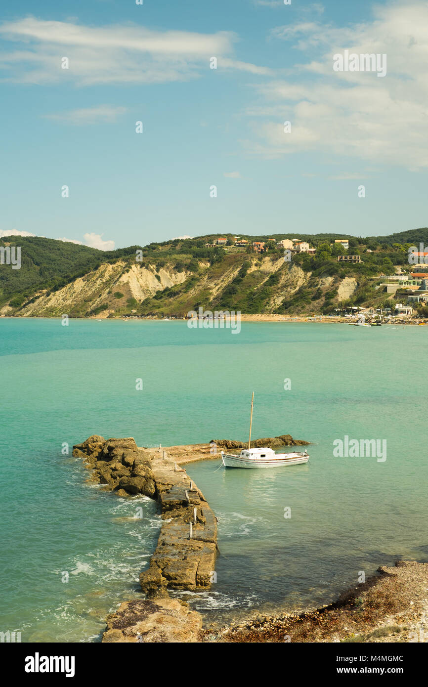 great sea view near agios stefanos harbour Stock Photo