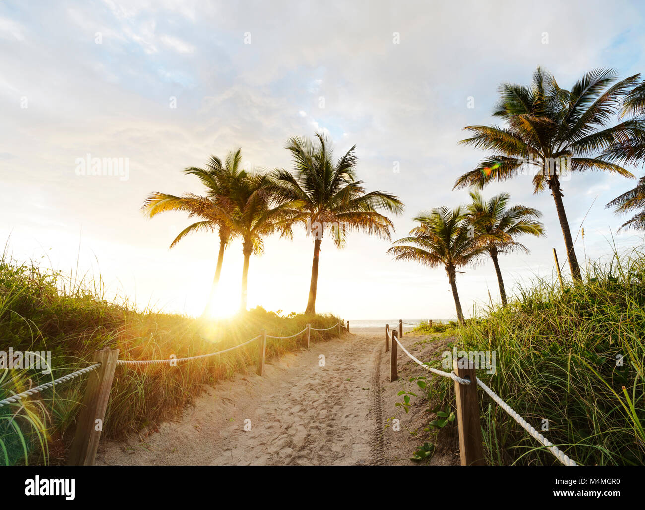 Sunrise at South Beach in Miami Stock Photo