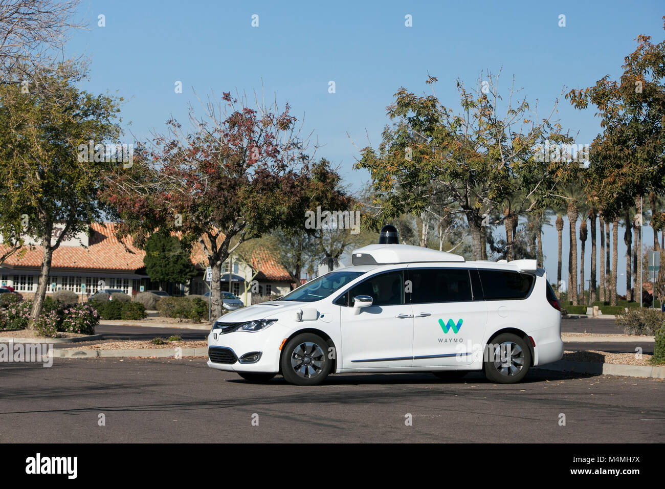 A Waymo selfdriving autonomous vehicle as seen in Tempe, Arizona on