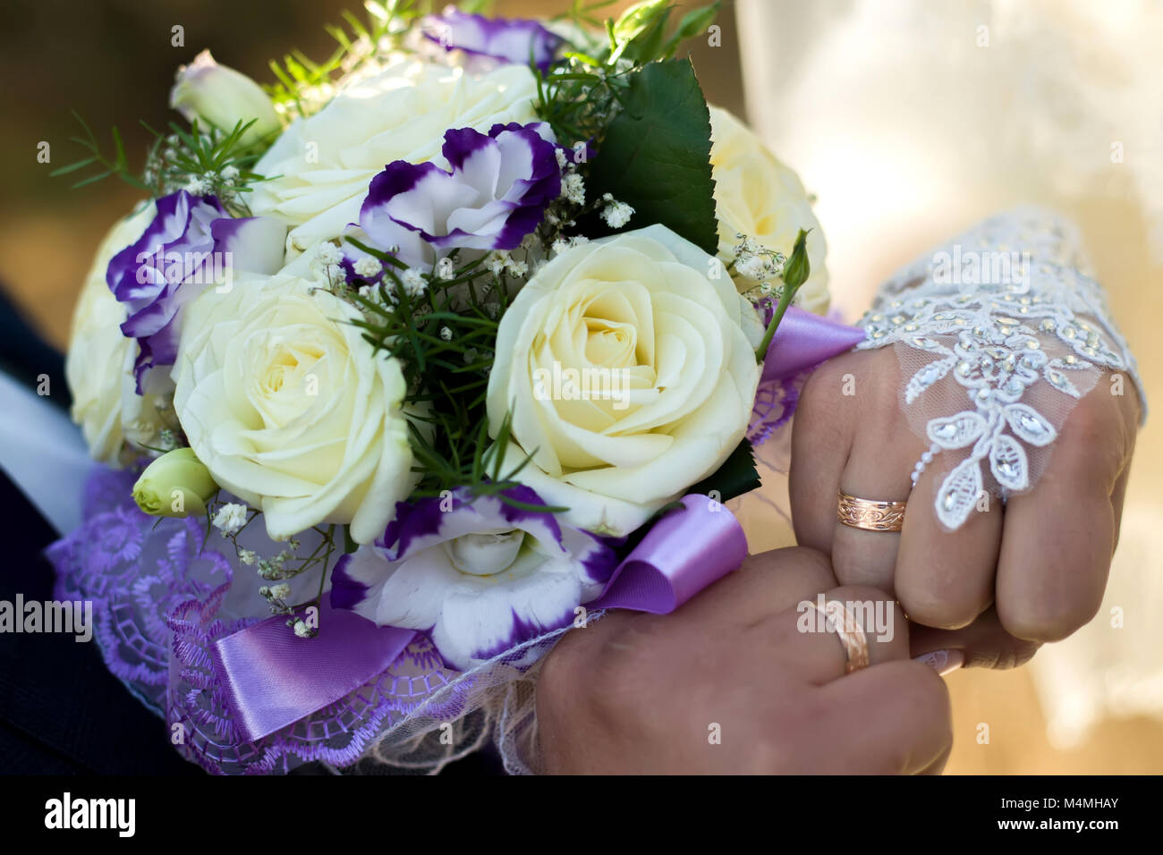 Flower Bouquet Love Day Valentine Marriage Background Stock