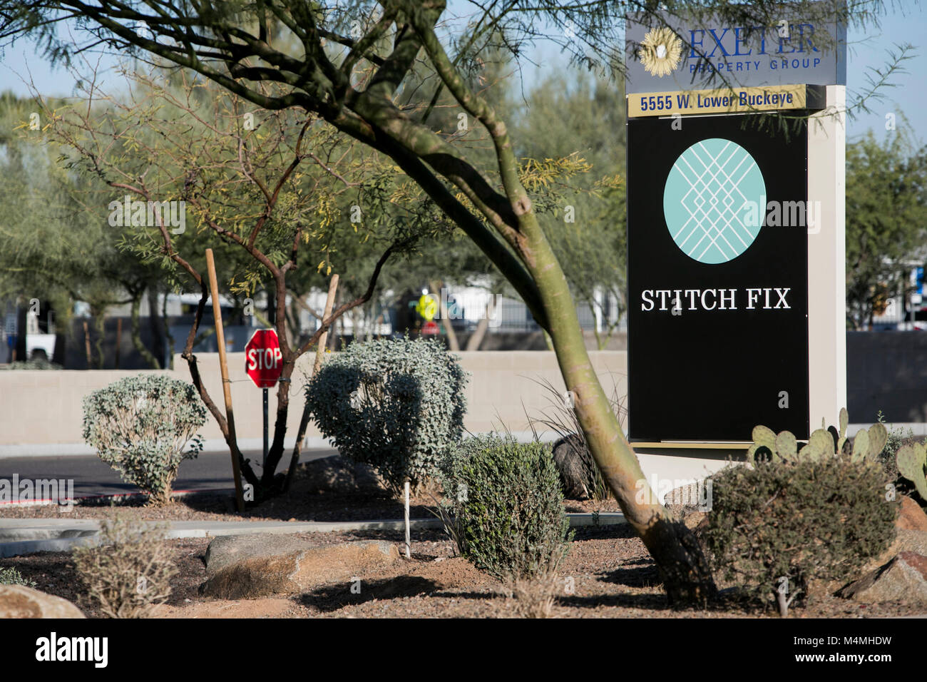 A logo sign outside of a facility occupied by Stitch Fix in Phoenix, Arizona, on February 3, 2018. Stock Photo