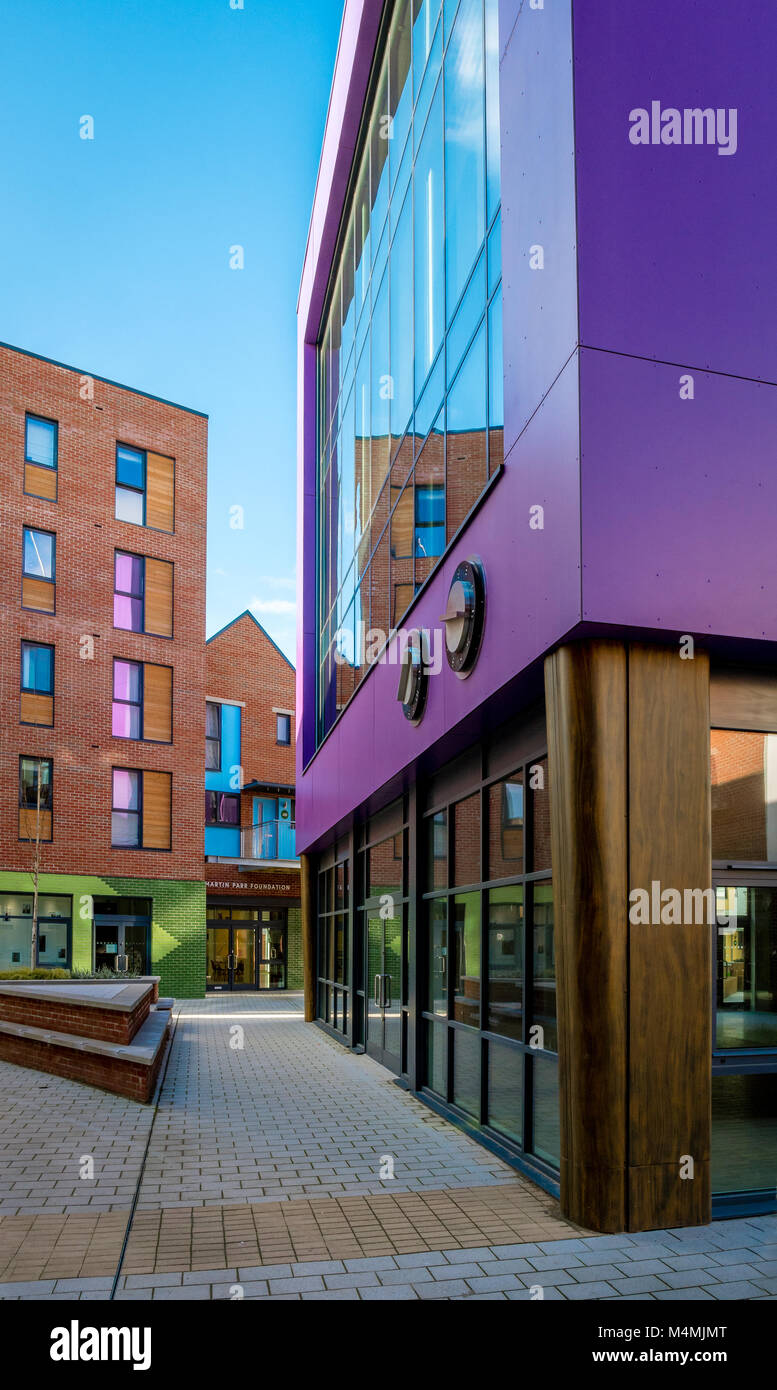 Royal Photographic Society's new headquarters at Paintworks in Bristol  UK with the Martin Parr Foundation building beyond Stock Photo