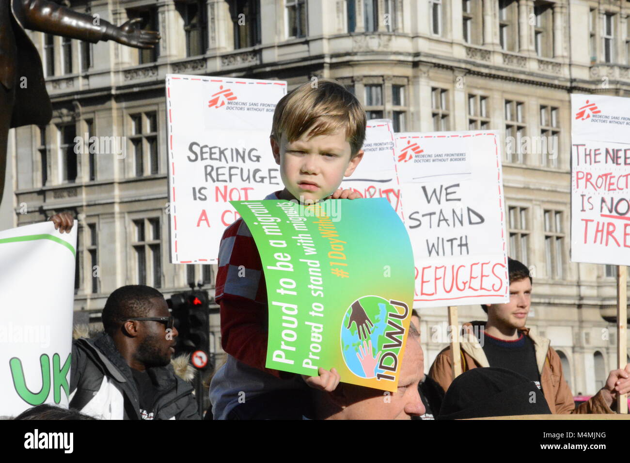 Rally with Banners in Parliament Square, London, by 1 Day Without Us ...