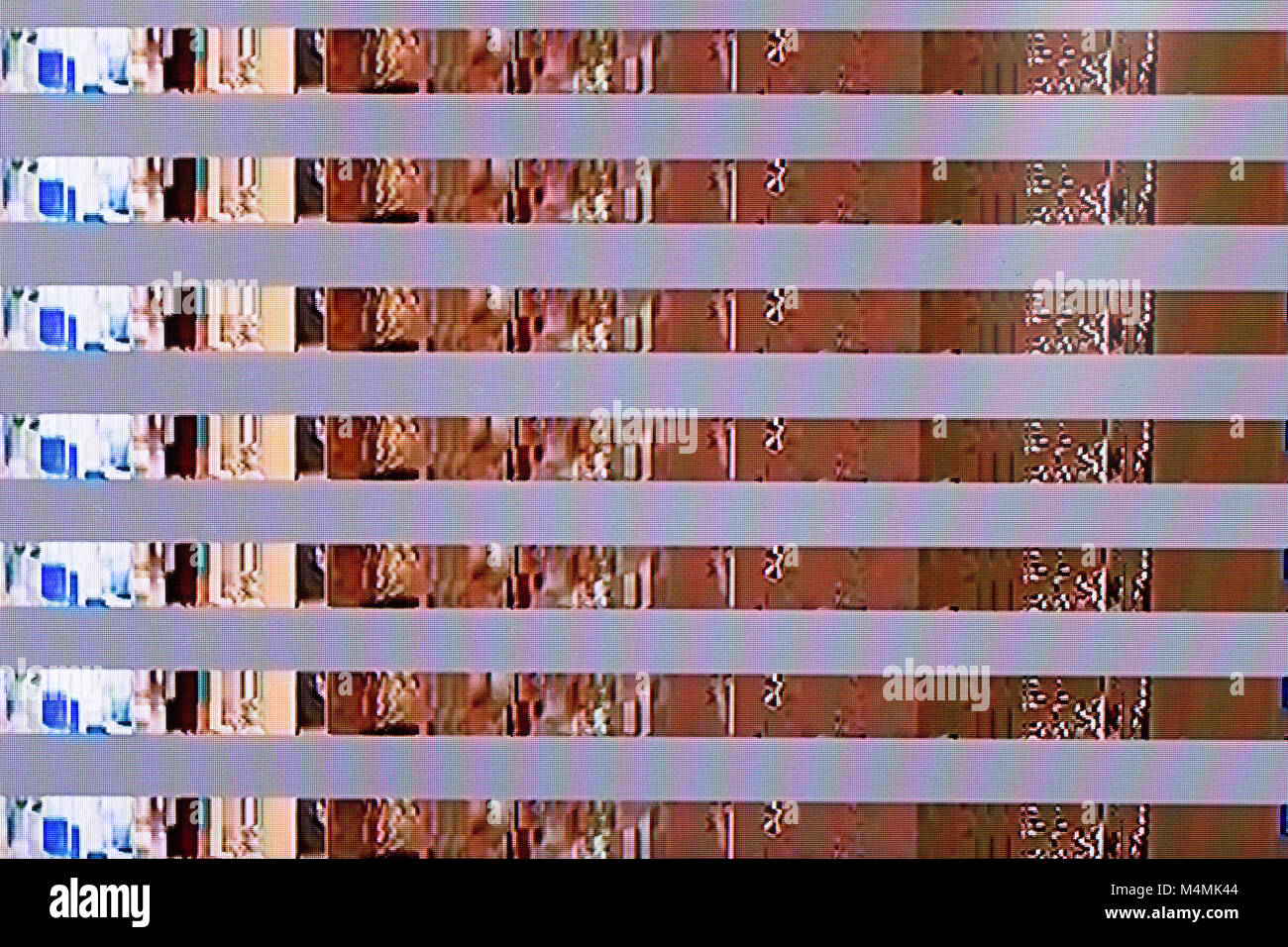 glitches, digital interference and distortion on the LCD TV screen Stock Photo Alamy