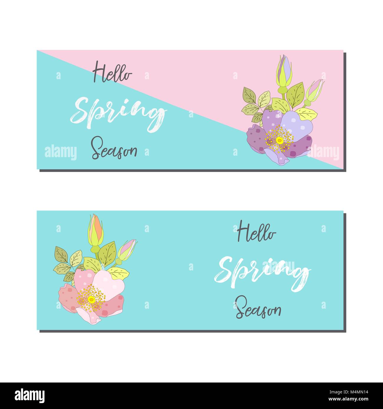 Spring sale banners poster tag design. Design with Colorful Flowers in ...