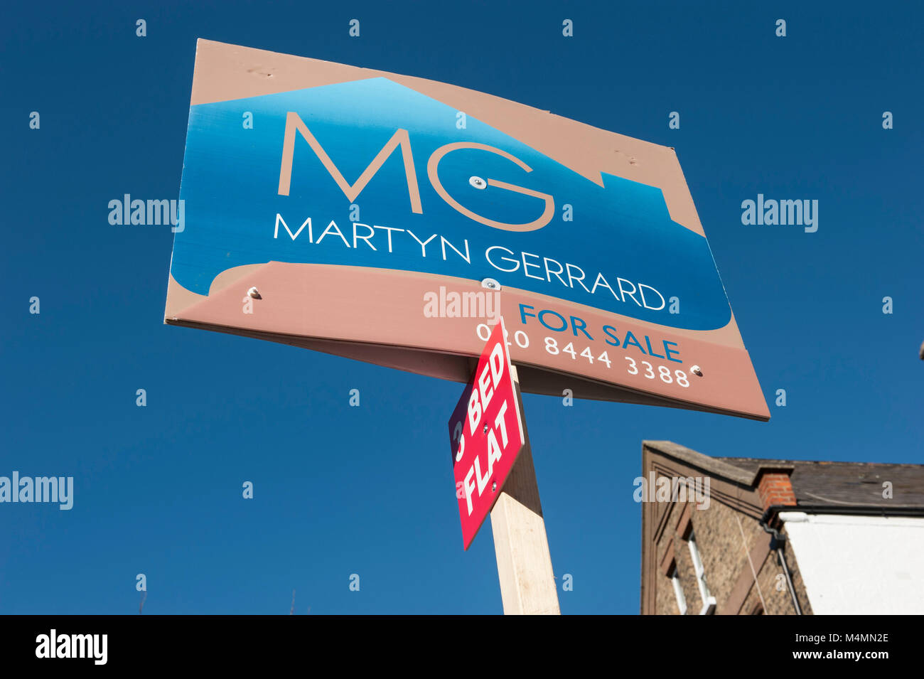 Martyn Gerrard estate agent for sale sign in Muswell Hill in London, England Stock Photo