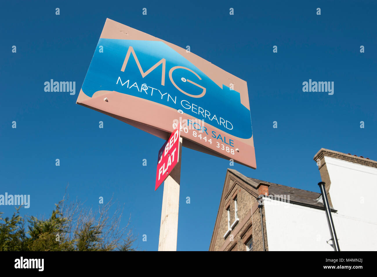 Martyn Gerrard estate agent for sale sign in Muswell Hill in London, England Stock Photo