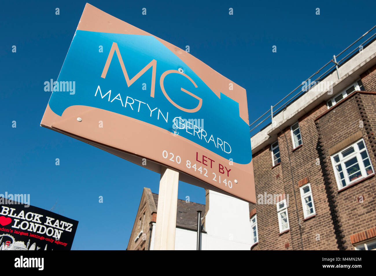 Estate agent signs in Muswell Hill, London Stock Photo
