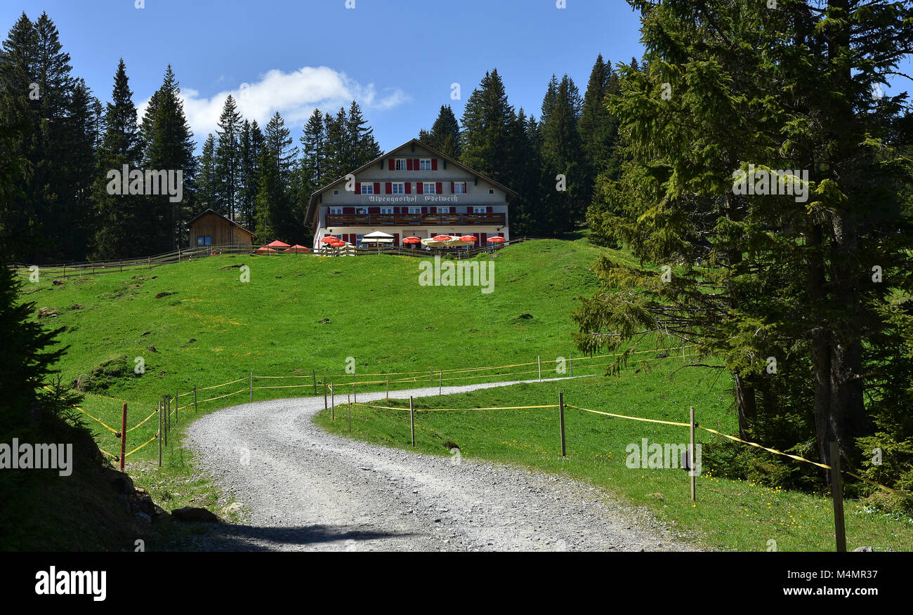 alpine guesthouse; alps; Austria; Europe; Stock Photo