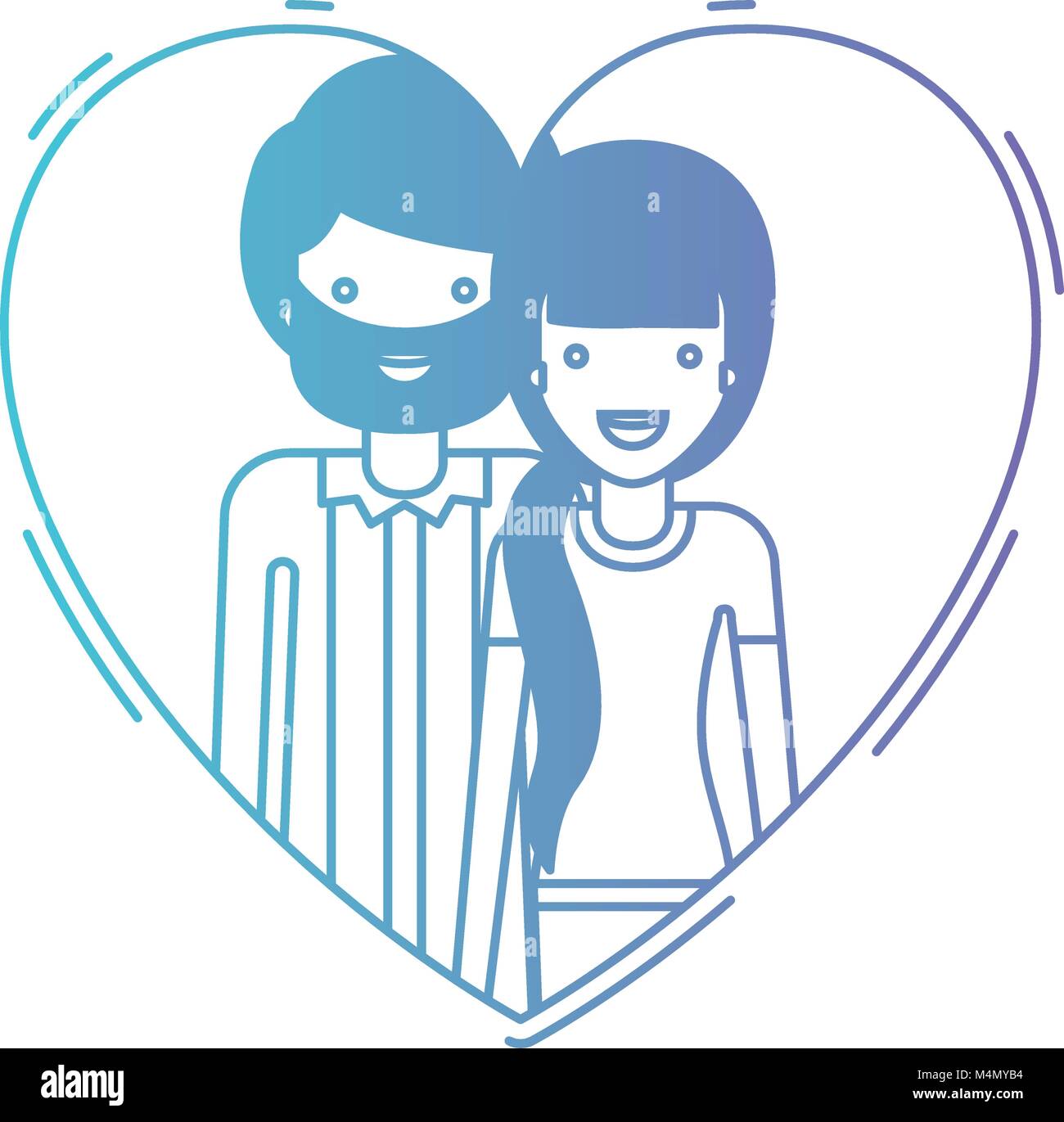 couple inside heart characters Stock Vector Image & Art - Alamy