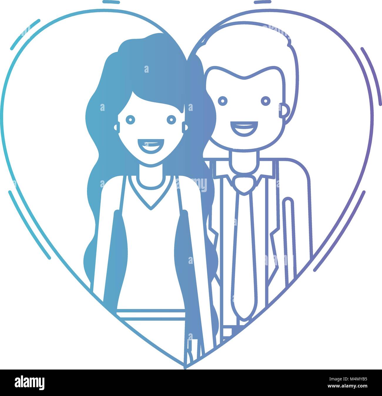 couple inside heart characters Stock Vector Image & Art - Alamy