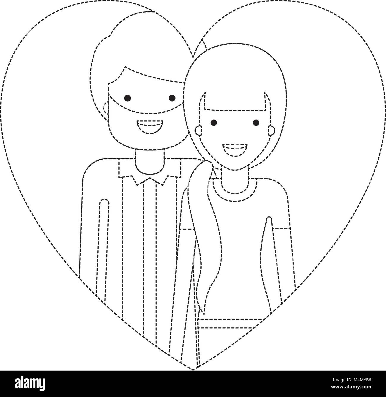 couple inside heart characters Stock Vector Image & Art - Alamy