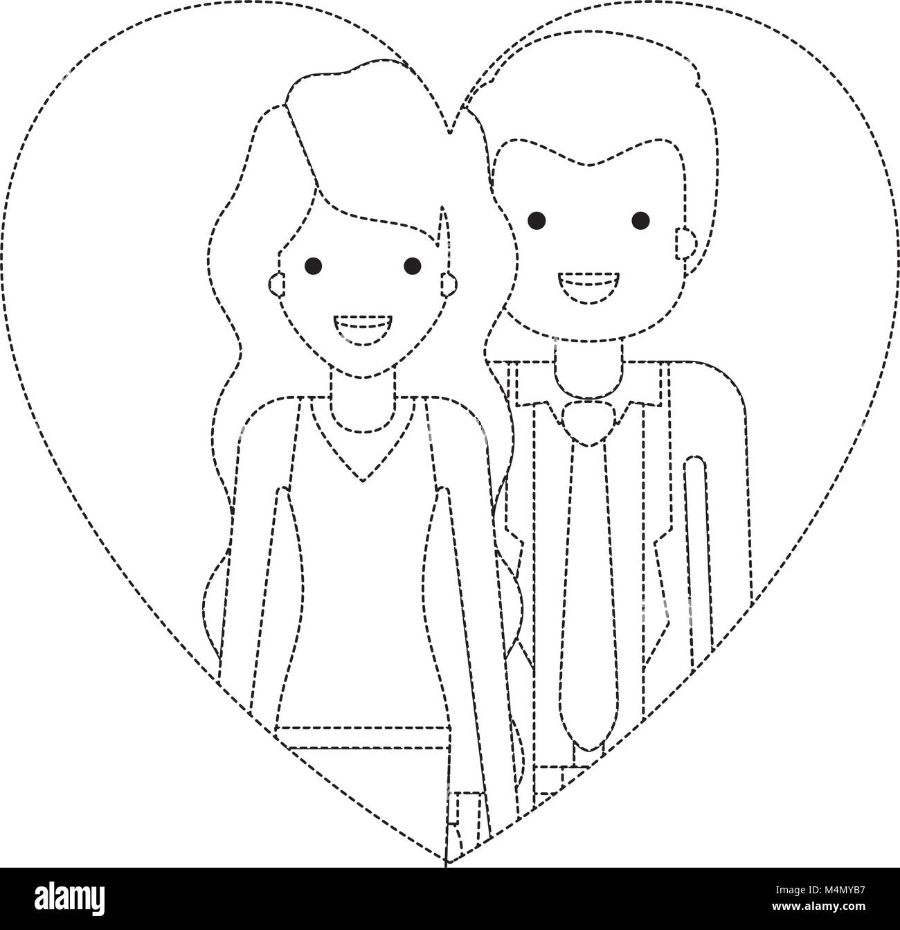 couple inside heart characters Stock Vector Image & Art - Alamy