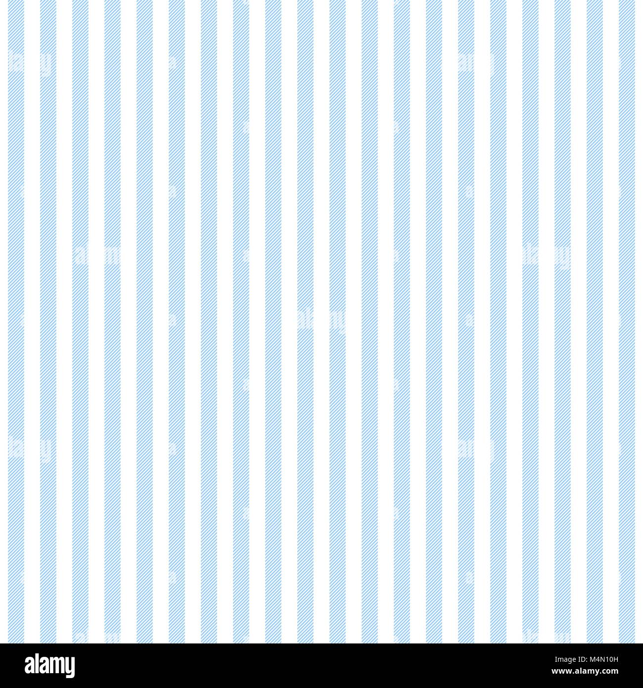 Blue white striped fabric texture seamless pattern. Vector illustration