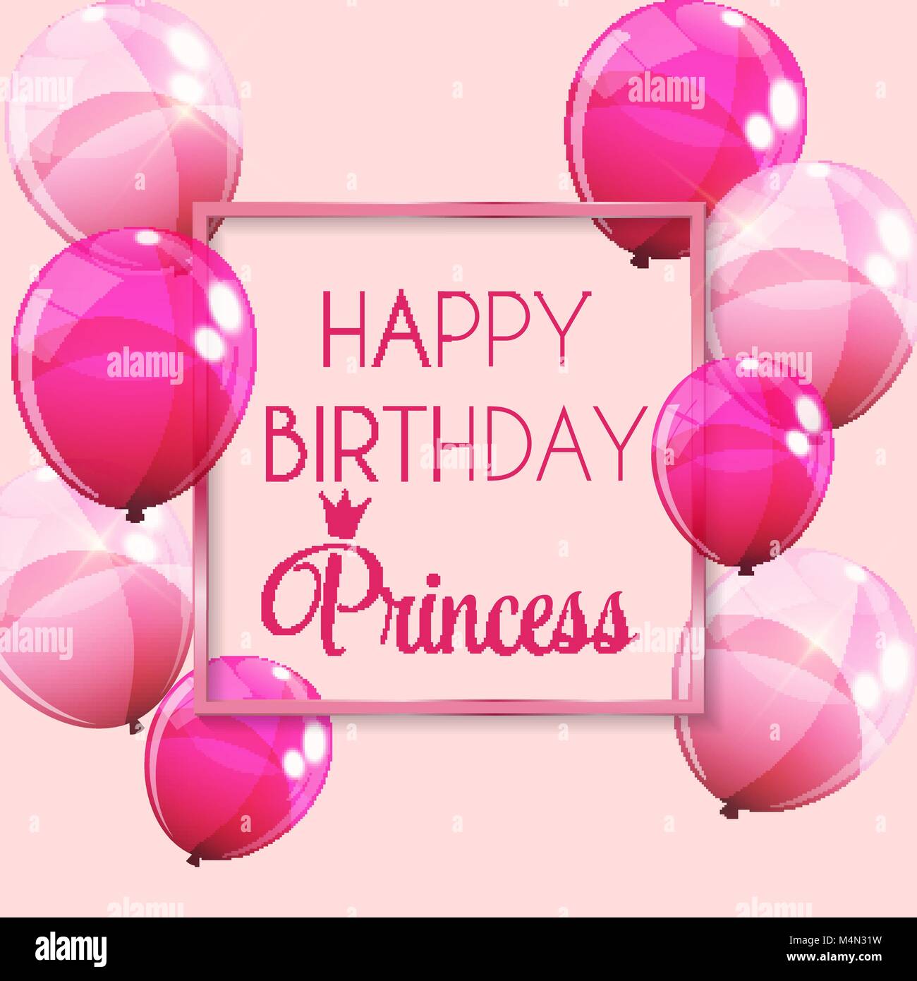 Pink Glossy Balloons Background Vector Illustration Stock Vector Image ...