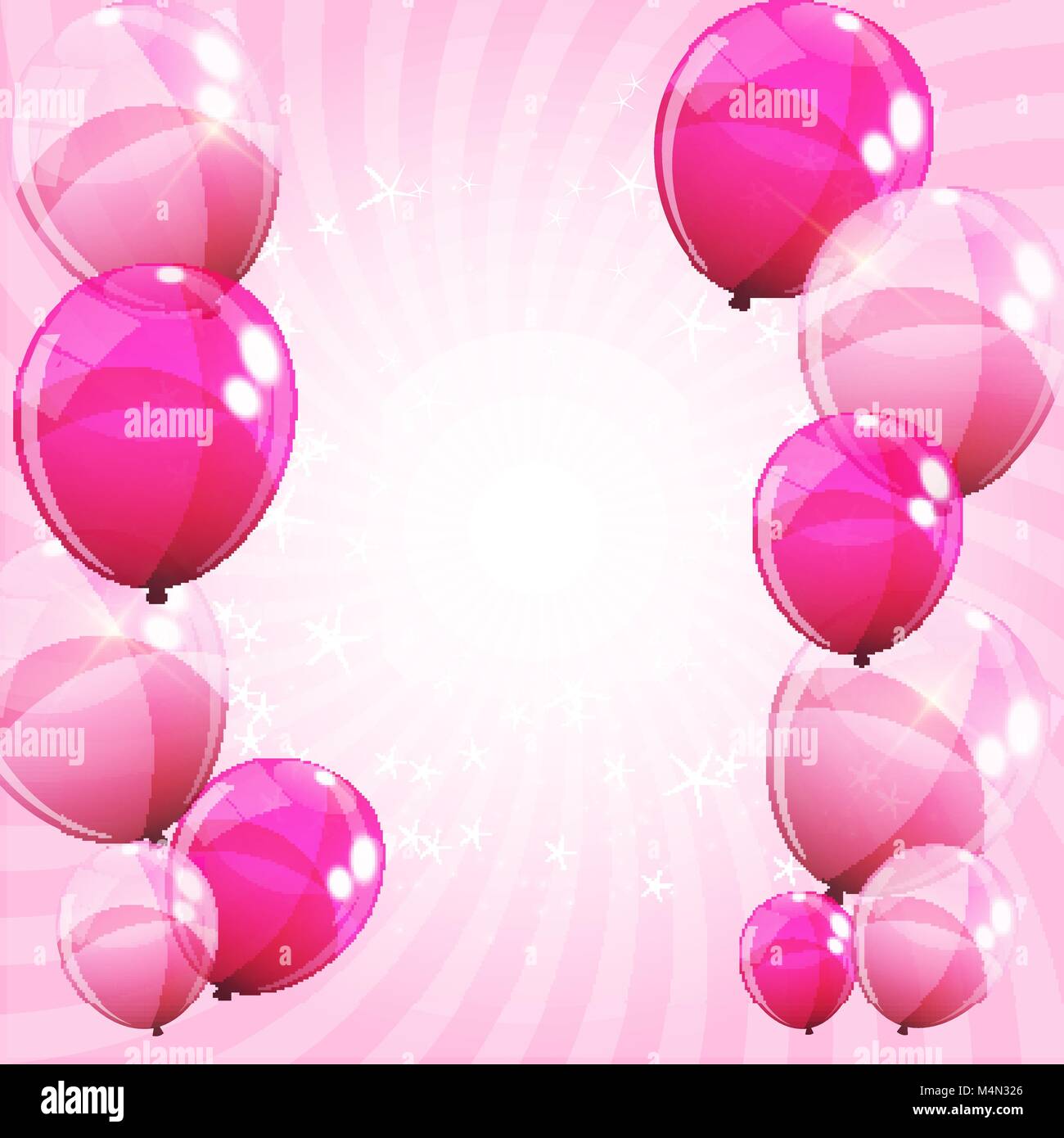 Pink Glossy Balloons Background Vector Illustration Stock Vector Image ...