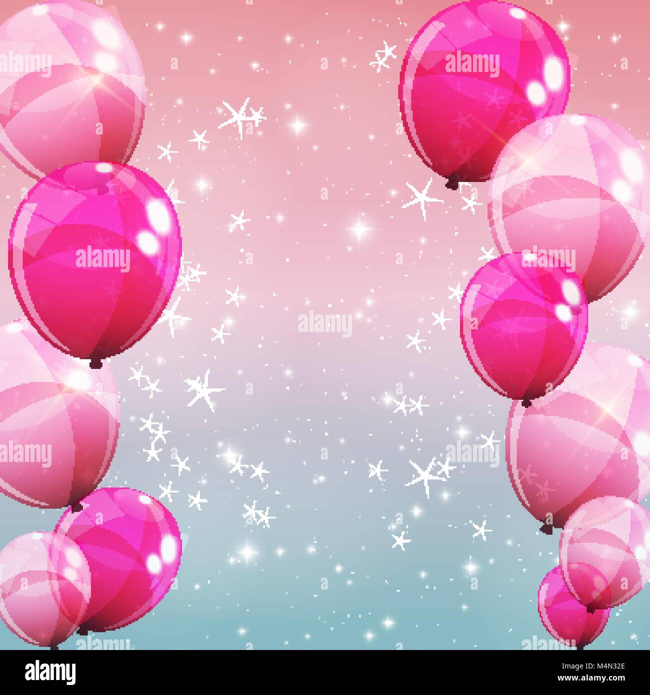 Pink Glossy Balloons Background Vector Illustration Stock Vector Image ...