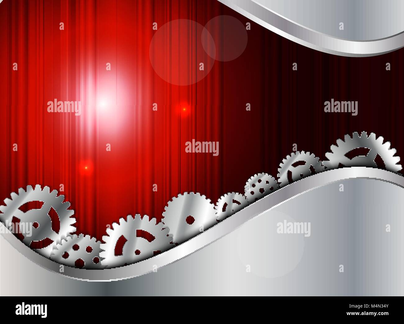 Abstract Metal Background with Gear Vector Illustration Stock Vector ...