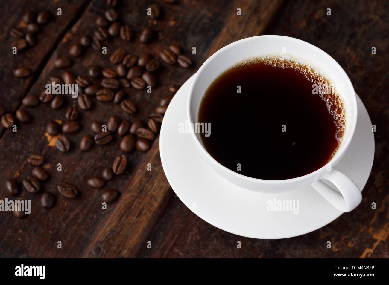 Fresh Brewed Coffee in China Cup Stock Photo