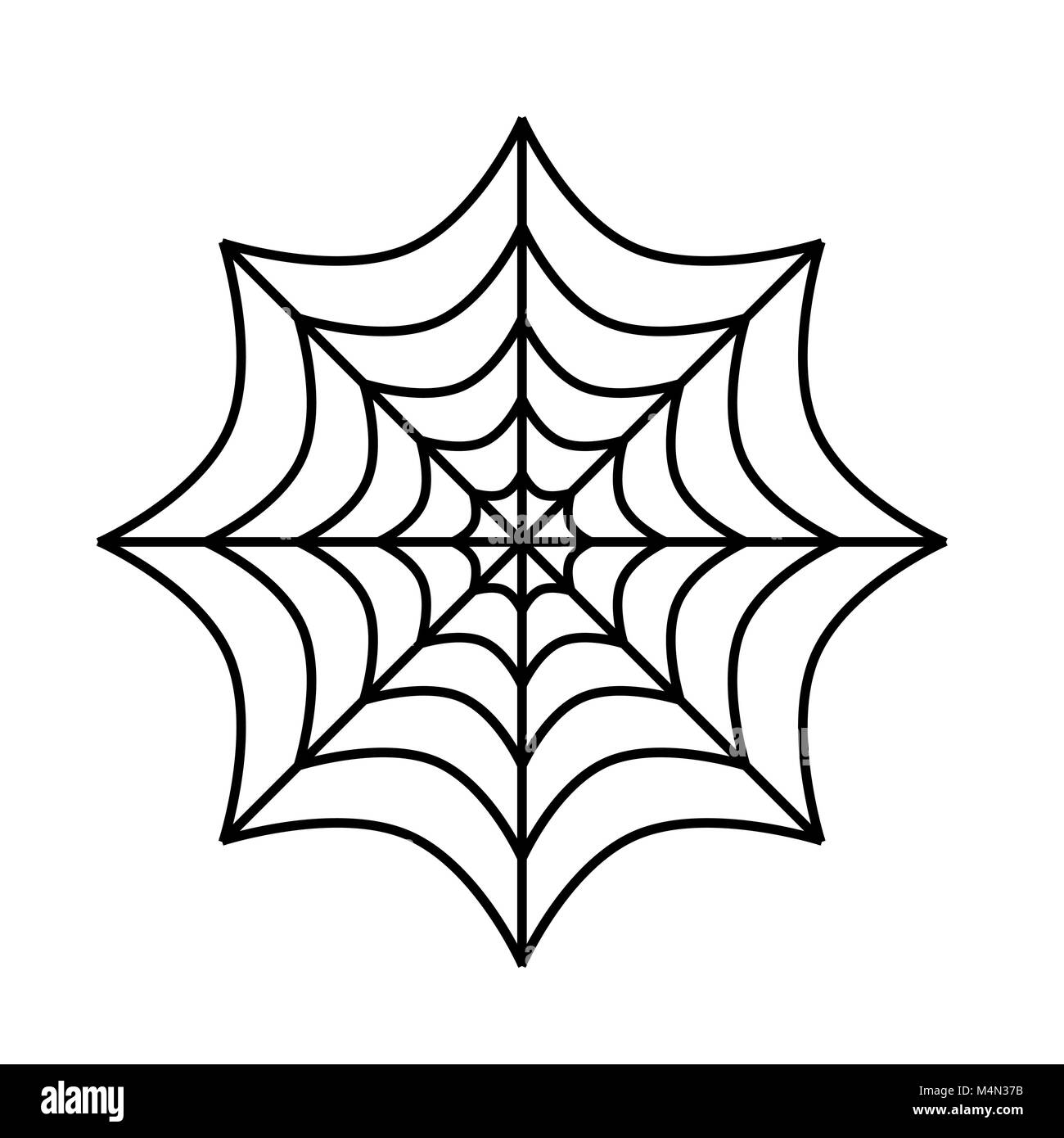 Silhouette of spider cobweb on white background. Vector Illustration. Stock Vector