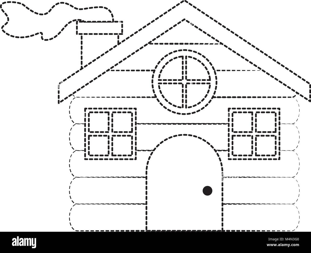 cute wooden house icon Stock Vector
