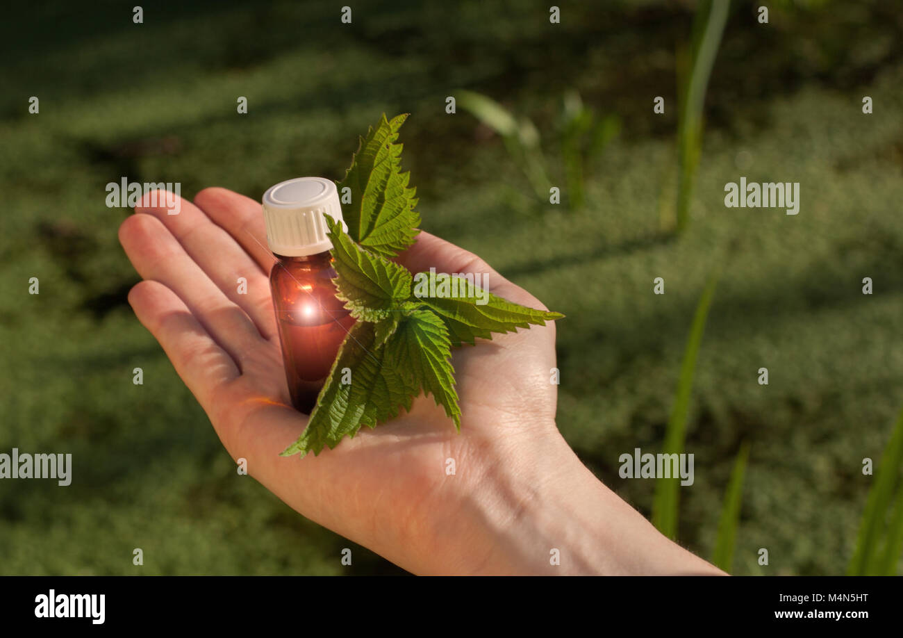 Natural remedies, therapy Herbal medicine > Essential Oil with Medicinal Therapy Stock Photo